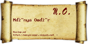 Mánya Omár névjegykártya